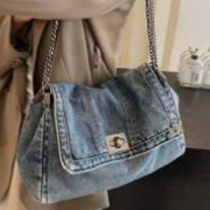 Denim Chain Strap Shoulder Bag BUNDLE